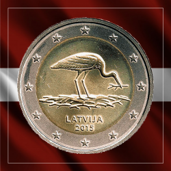 2€ Letonia 2015 - Cigüeña