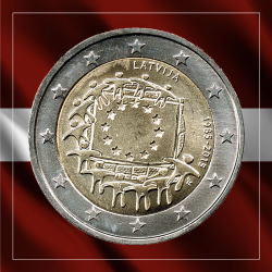 2€ Letonia 2015 - Bandera
